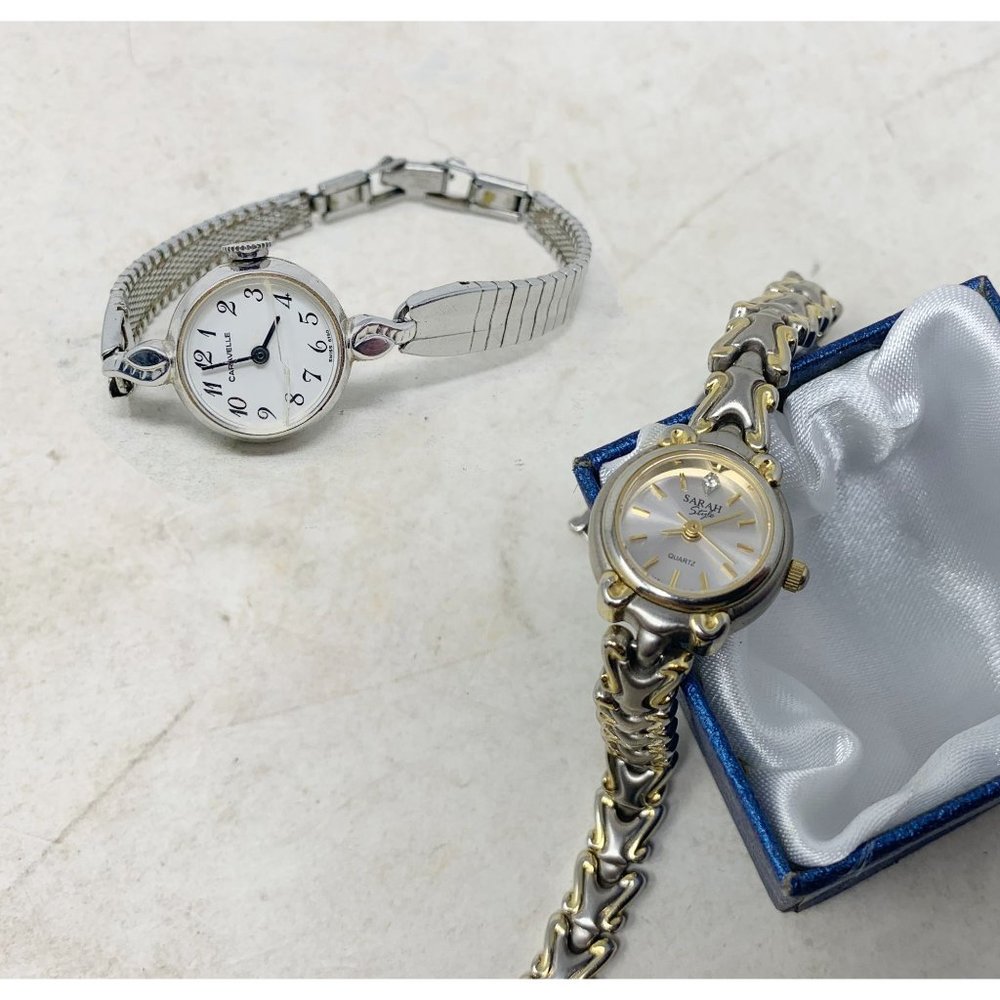 WOMEN'S WATCHES Caravelle (Cracked Glass) & Sarah Style (2 tone band)